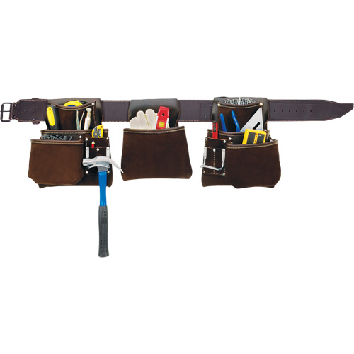 Deluxe Contactor's Tool Belt, Leather, Tan Les Fournitures Industrielles Méga