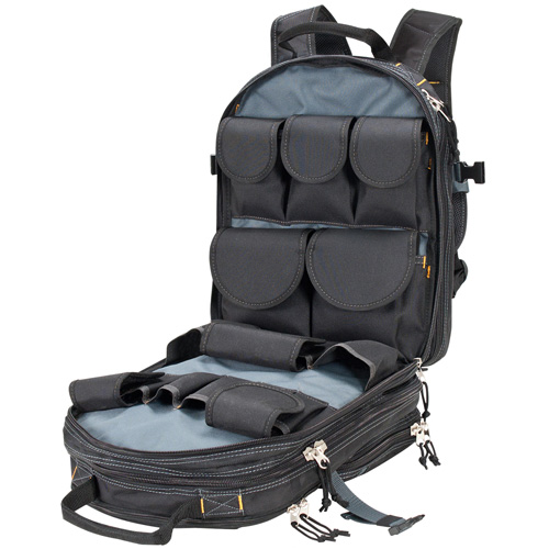 75-Pocket Tool Backpacks, 13" L x 17-1/2" W, Black, Nylon Les Fournitures Industrielles Méga
