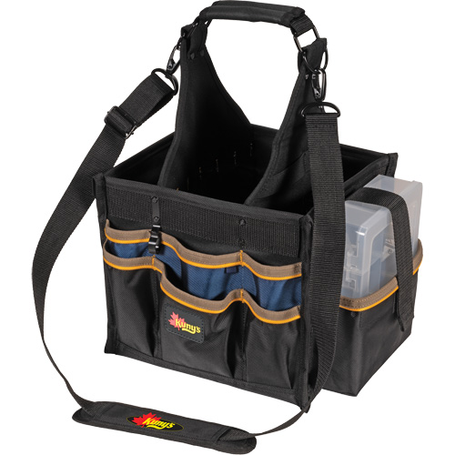 Grands porte-outils pour &eacute;lectriciens et travaux de maintenance, Polyester, 23 pochettes, Noir Les Fournitures Industrielles Méga