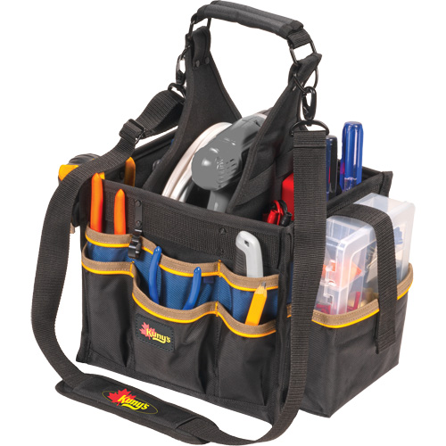 Grands porte-outils pour &eacute;lectriciens et travaux de maintenance, Polyester, 23 pochettes, Noir Les Fournitures Industrielles Méga