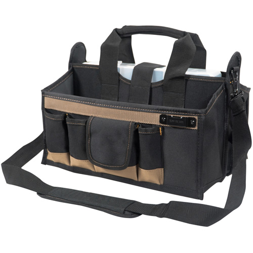 Center Tray Tool Bag, Canvas, 16 Pockets, Black Les Fournitures Industrielles Méga