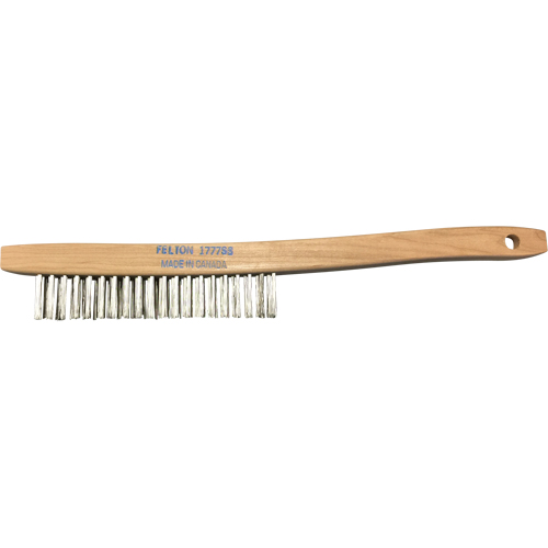 Brosses de nettoyage &agrave; manche recourb&eacute;, Acier inoxydable, 3 x 19 rangs de fils, Longueur 14" Les Fournitures Industrielles Méga