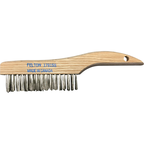 Brosses de nettoyage &agrave; manche en patin, Acier inoxydable, 4 x 16 rangs de fils, Longueur 10" Les Fournitures Industrielles Méga