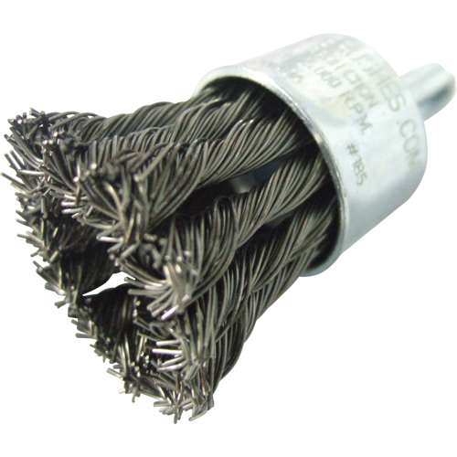 Knotted Wire End Brushes, 1" Dia., 0.020" Wire Dia., 1/4" Shank Les Fournitures Industrielles Méga