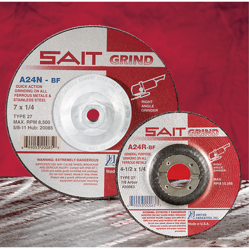 A24N Fast Grinding Wheel, 6" x 1/4", 7/8" Arbor, Aluminum Oxide, Type 27 Les Fournitures Industrielles Méga