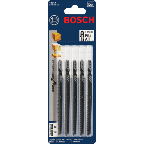 Lame de scie sauteuse, Acier &agrave; haute teneur en carbone, Tige en T, 4-5/8" lo, 8-12 dents par pouce Les Fournitures Industrielles Méga