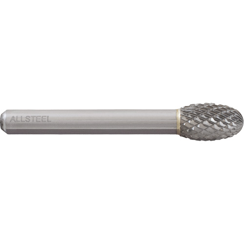 Fraise au carbure ovoide ALLSTEEL, SE-3, 3/8" dia., 1/4" Tige, 5/8" Prof. de la coupe Les Fournitures Industrielles Méga