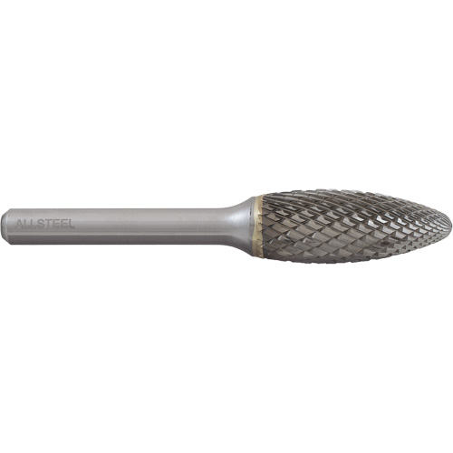 Fraise au carbure en forme de flamme AllSteel, SH-5, 1/2" dia., 1/4" Tige, 1-1/4" Prof. de la coupe Les Fournitures Industrielles Méga