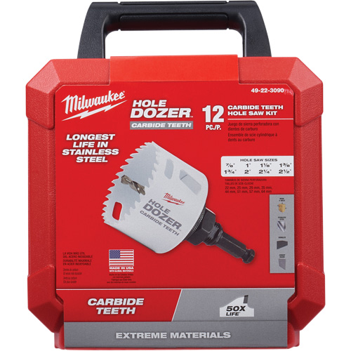 Trousse de scies-cloches Hole Dozer, 12 morceaux Les Fournitures Industrielles Méga