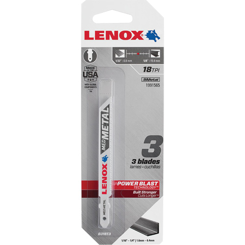 Metal Cutting Jigsaw Blades, Bi-Metal, 18 TPI, 3-5/8" L x 3/8" W Les Fournitures Industrielles Méga