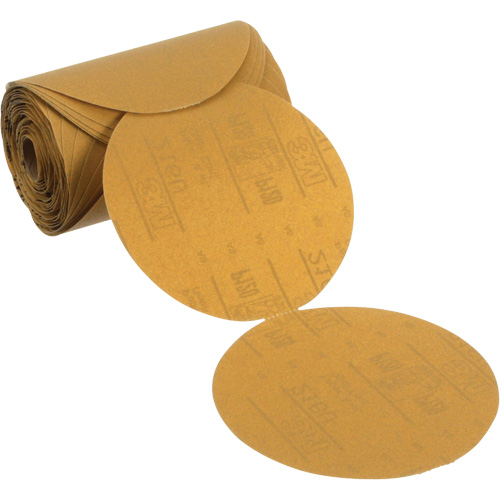 Disque abrasif dor&eacute; en rouleau Stikit, 6" dia., Grain P120, Oxyde d'aluminium Les Fournitures Industrielles Méga