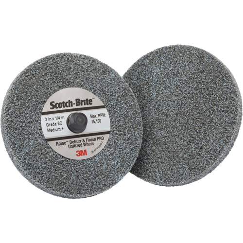 Meule homog&egrave;ne d&eacute;bavurage et de finition PRO TR Roloc, 3" x 1/4", Grain de Moyen, C&eacute;ramique Les Fournitures Industrielles Méga