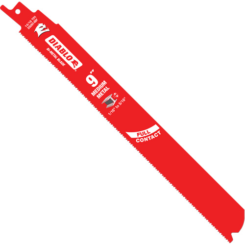 Medium Metal Reciprocating Saw Blade, Bi-Metal, 14-18 TPI, 9" L x 1" W Les Fournitures Industrielles Méga