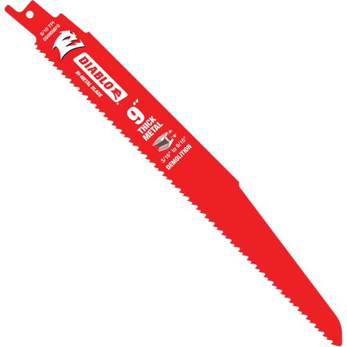 Reciprocating Blade for Thick Metal/Demolition, Bi-Metal, 8-10 TPI, 9" L Les Fournitures Industrielles Méga