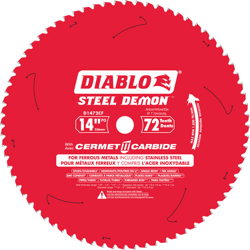 Steel Demon Cermet II Circular Saw Blade, 14", 72 Teeth, Metal Use Les Fournitures Industrielles Méga