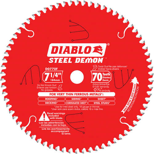 Steel Demon Cutting Saw Blade, 7-1/4", 70 Teeth, Metal Use Les Fournitures Industrielles Méga