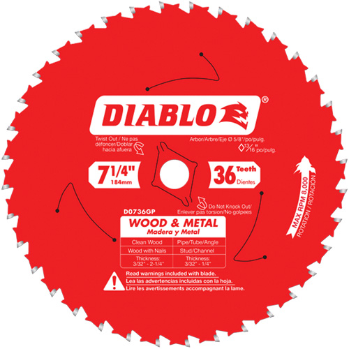 Steel Demon Cermet II Saw Blade, 7-1/4", 36 Teeth, Metal Use Les Fournitures Industrielles Méga