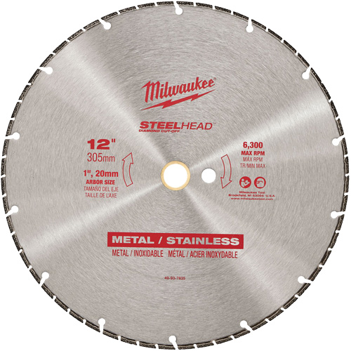 Lame &agrave; tronçonner au diamant Steelhead, 12", Pour M&eacute;tal Les Fournitures Industrielles Méga
