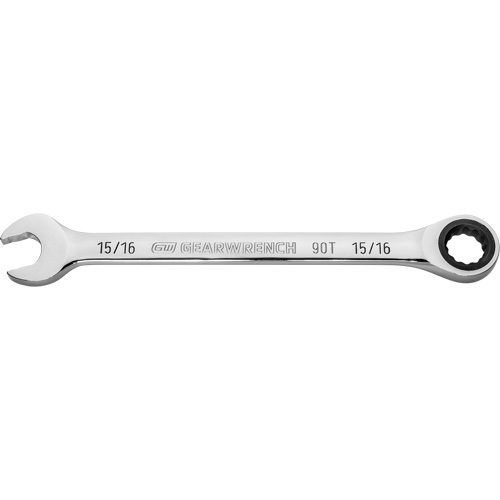 90-Tooth Ratcheting Combination Wrench, 12 Point, 15/16", Chrome Finish Les Fournitures Industrielles Méga