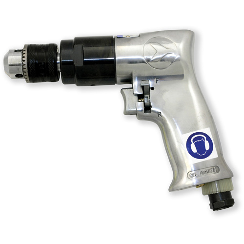 ADX380R Perceuse pneumatique r&eacute;versible, 4 pi³/min, 1/4" NPT, 86,8 dBA, 3/8" mandrin, Avec cl&eacute; Les Fournitures Industrielles Méga