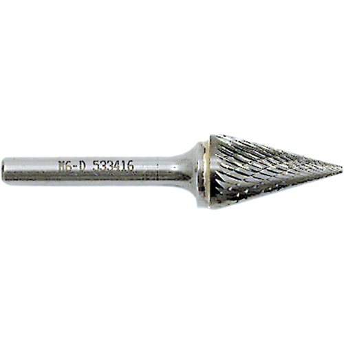 Fraise conique pointue, 1/2" dia., 1/4" Tige, 7/8" Prof. de la coupe Les Fournitures Industrielles Méga