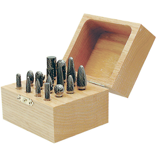 Jeu de fraises au carbure CBK-16 dans un coffret en bois, 16 morcea Les Fournitures Industrielles Méga