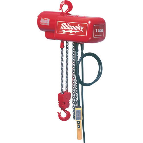 Electric Chain Hoist, 10' Lift, 2000 lbs. (1 tons) Capacity, 16 FPM Les Fournitures Industrielles Méga