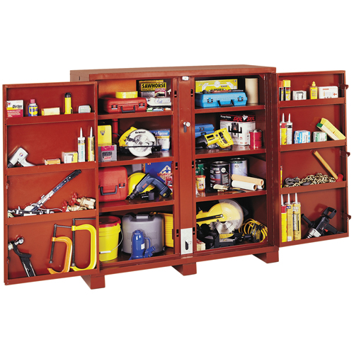 Armoire &agrave; tablettes Jobsite, Acier, 58,7 pi³, Rouge Les Fournitures Industrielles Méga