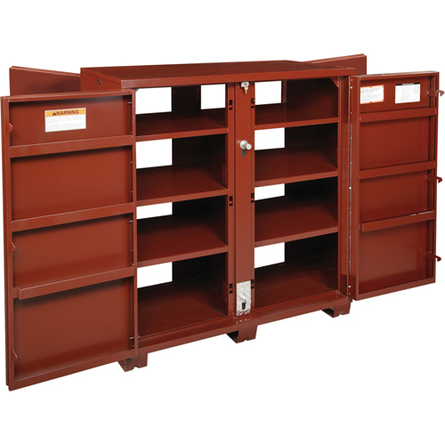Armoire &agrave; tablettes Jobsite, Acier, 63,7 pi³, Rouge Les Fournitures Industrielles Méga