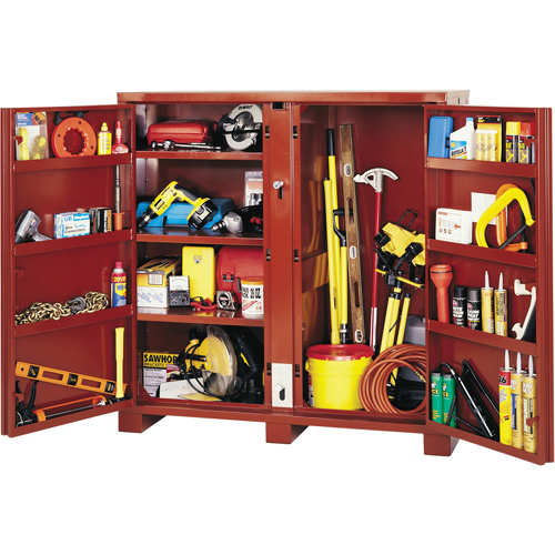 Armoire &agrave; tablettes Jobsite, Acier, 47,5 pi³, Rouge Les Fournitures Industrielles Méga