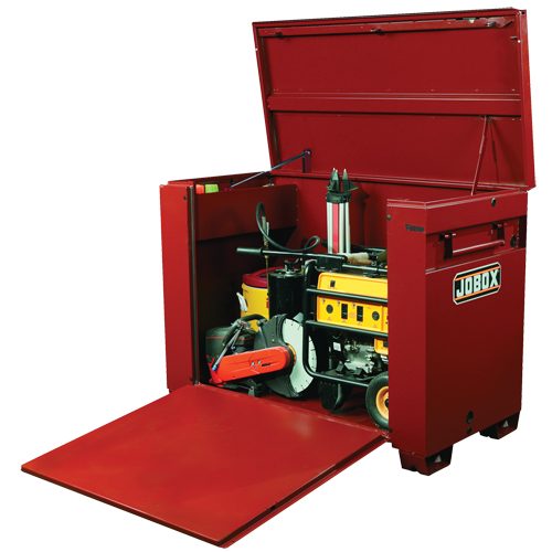 Coffre grande capacit&eacute; avec panneau frontal ouvrant, 60" x 31" x 45", Acier, Rouge Les Fournitures Industrielles Méga