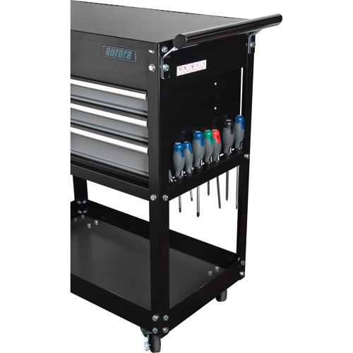 Utility Cart, 4 Drawers, 18" L x 33" W x 39" H, Black Les Fournitures Industrielles Méga