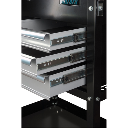 Utility Cart, 4 Drawers, 18" L x 33" W x 39" H, Black Les Fournitures Industrielles Méga