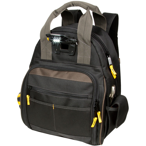 Sacs &agrave; dos pour outils Techgear &agrave; 53 pochettes, 16" lo x 13-1/4" la, Noir, Polyester Les Fournitures Industrielles Méga