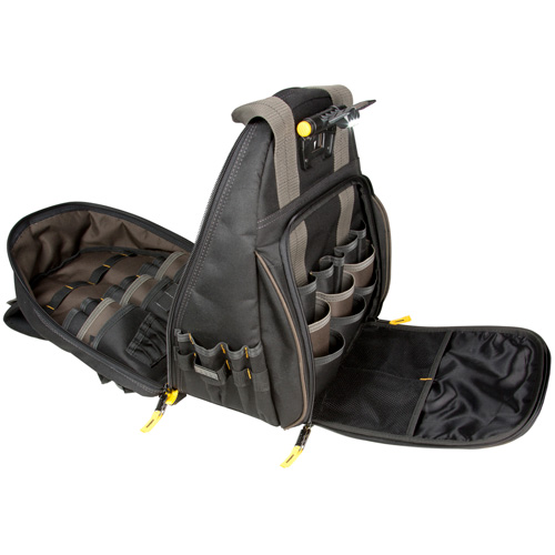 Sacs &agrave; dos pour outils Techgear &agrave; 53 pochettes, 16" lo x 13-1/4" la, Noir, Polyester Les Fournitures Industrielles Méga
