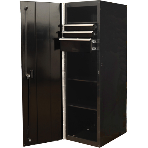 RX Series Side Cabinet, 3 Drawers, 19" W x 25" D x 61" H, Black Les Fournitures Industrielles Méga