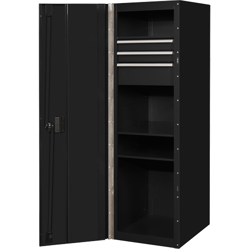 RX Series Side Cabinet, 3 Drawers, 19" W x 25" D x 61" H, Black Les Fournitures Industrielles Méga