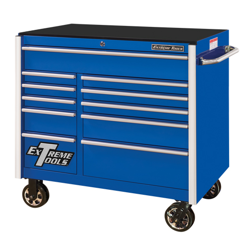 Armoire roulante pour outils s&eacute;rie RX, 11 tiroirs, 41-1/2" la x 25-1/2" p x 40-1/2" h, Bleu Les Fournitures Industrielles Méga