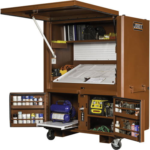 Field Office Jobsite Box, 33" W x 63" D x 80" H, Steel, Red Les Fournitures Industrielles Méga