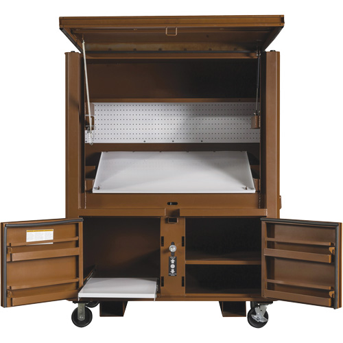 Field Office Jobsite Box, 33" W x 63" D x 80" H, Steel, Red Les Fournitures Industrielles Méga