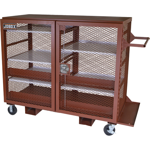 Armoire mobile en treillis, Acier, 49 pi³, Rouge Les Fournitures Industrielles Méga