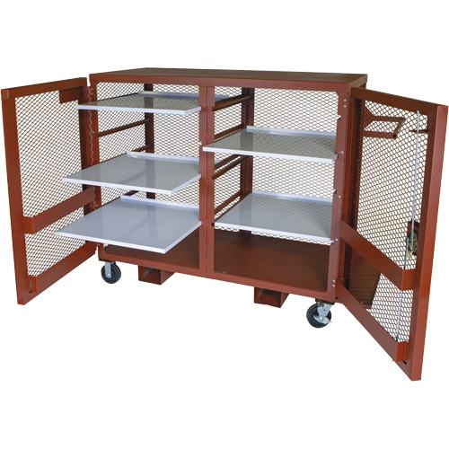 Armoire mobile en treillis, Acier, 49 pi³, Rouge Les Fournitures Industrielles Méga
