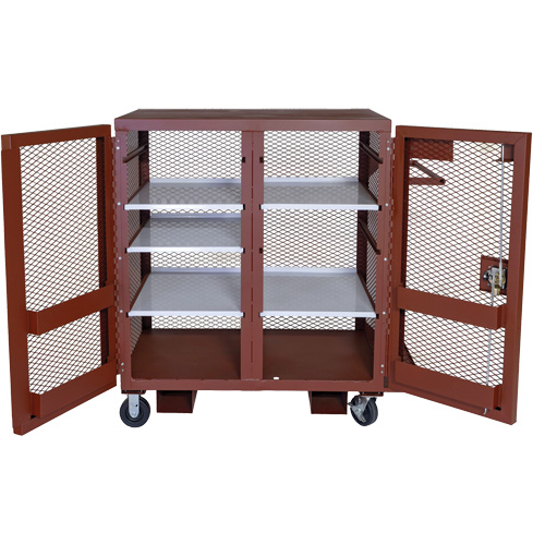 Mobile Mesh Cabinet, Steel, 37 Cubic Feet, Red Les Fournitures Industrielles Méga