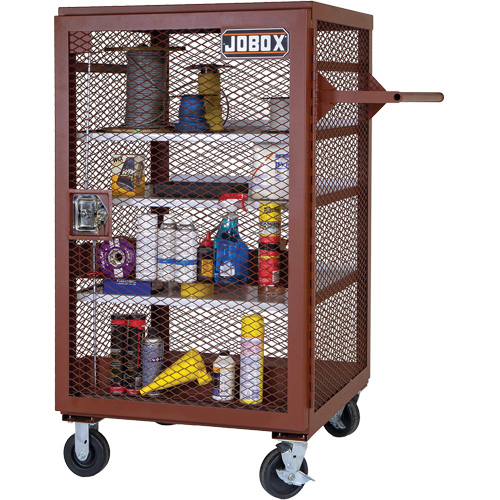 Mobile Mesh Cabinet, Steel, 22 Cubic Feet, Red Les Fournitures Industrielles Méga