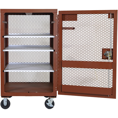 Mobile Mesh Cabinet, Steel, 22 Cubic Feet, Red Les Fournitures Industrielles Méga