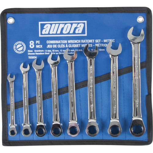 Fixed Head Wrench Set, Combination, 8 Pieces, Metric Les Fournitures Industrielles Méga