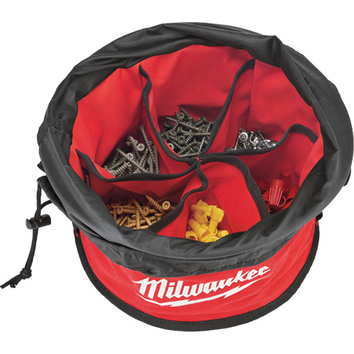 Parachute Organizer Bag, 11-4/5" L x 11-4/5" W x 11" H, Nylon, Black/Red Les Fournitures Industrielles Méga