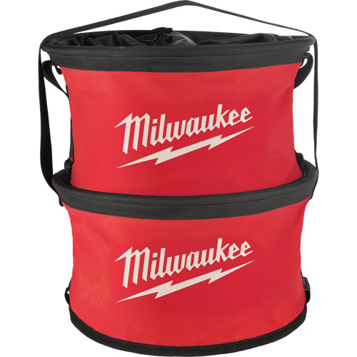 Parachute Organizer Bag, 11-4/5" L x 11-4/5" W x 11" H, Nylon, Black/Red Les Fournitures Industrielles Méga