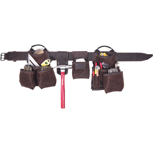 Deluxe Contractor's Tool Belt, Leather, Tan Les Fournitures Industrielles Méga