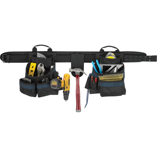 Electrician's Tool Belt, Polyester, Black Les Fournitures Industrielles Méga